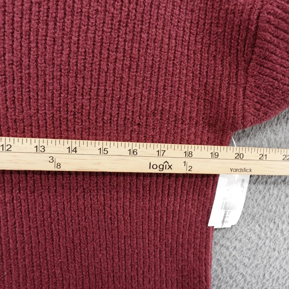 Treasure & Bond Womens Mock Neck‎ Shaker Sweater Burgundy XXS Relaxed NEW